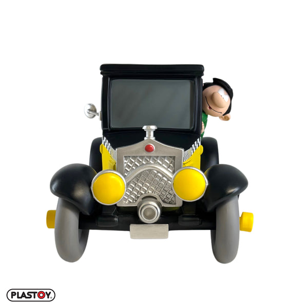 Figurine tirelire Gaston Lagaffe et son Taxi Fiat 509 Plastoy 2024 (080269)