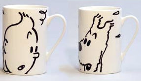 TINTIN: DUO "TINTIN & MILOU" - mugs en porcelaine 10.5 cm