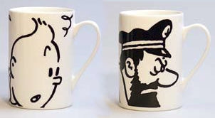 TINTIN: DUO "TINTIN & HADDOCK" - mugs en porcelaine 10.5 cm