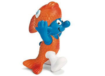 LES SCHTROUMPFS: POISSON - figurine plastique 5 cm