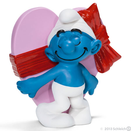 LES SCHTROUMPFS: SCHTROUMPF DE LA SAINT-VALENTIN - figurine plastique 5 cm