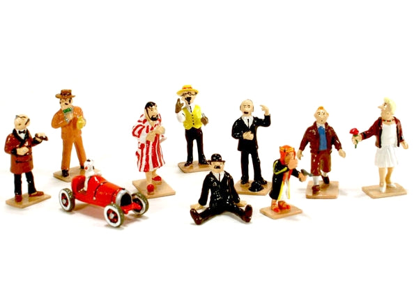 TINTIN: COFFRET 10 FIGURINES - mini-figurines métal 3 cm