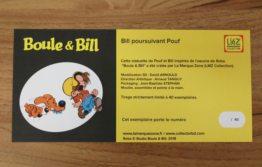 Figurine BOULE et BILL Bill Poursuivant Pouf LMZ collection David ...