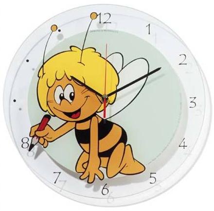 MAYA L'ABEILLE - horloge en verre 30 cm