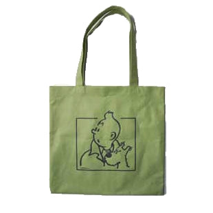 TINTIN - GRAND SAC EN TOILE "VERT"