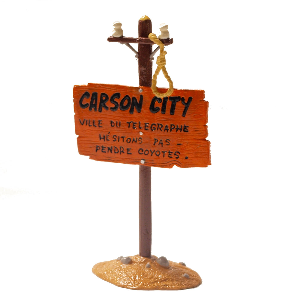 LUCKY LUKE: PANNEAU "CARSON CITY" - figurine métal