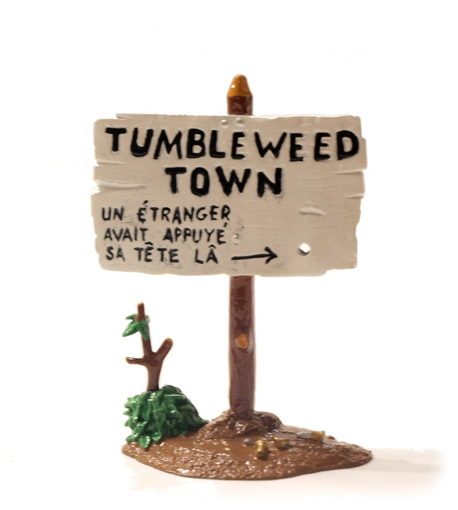 LUCKY LUKE: PANNEAU "TUMBLEWEED TOWN" - figurine métal