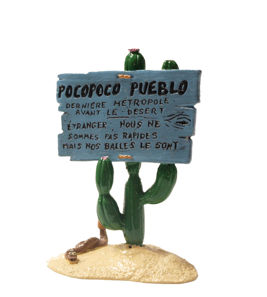 LUCKY LUKE: PANNEAU "POCOPOCO PUEBLO" - figurine métal