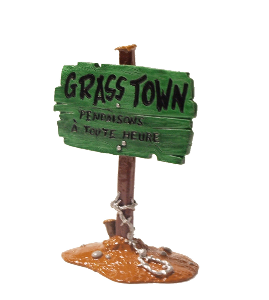 LUCKY LUKE: PANNEAU "GRASS TOWN" - figurine métal