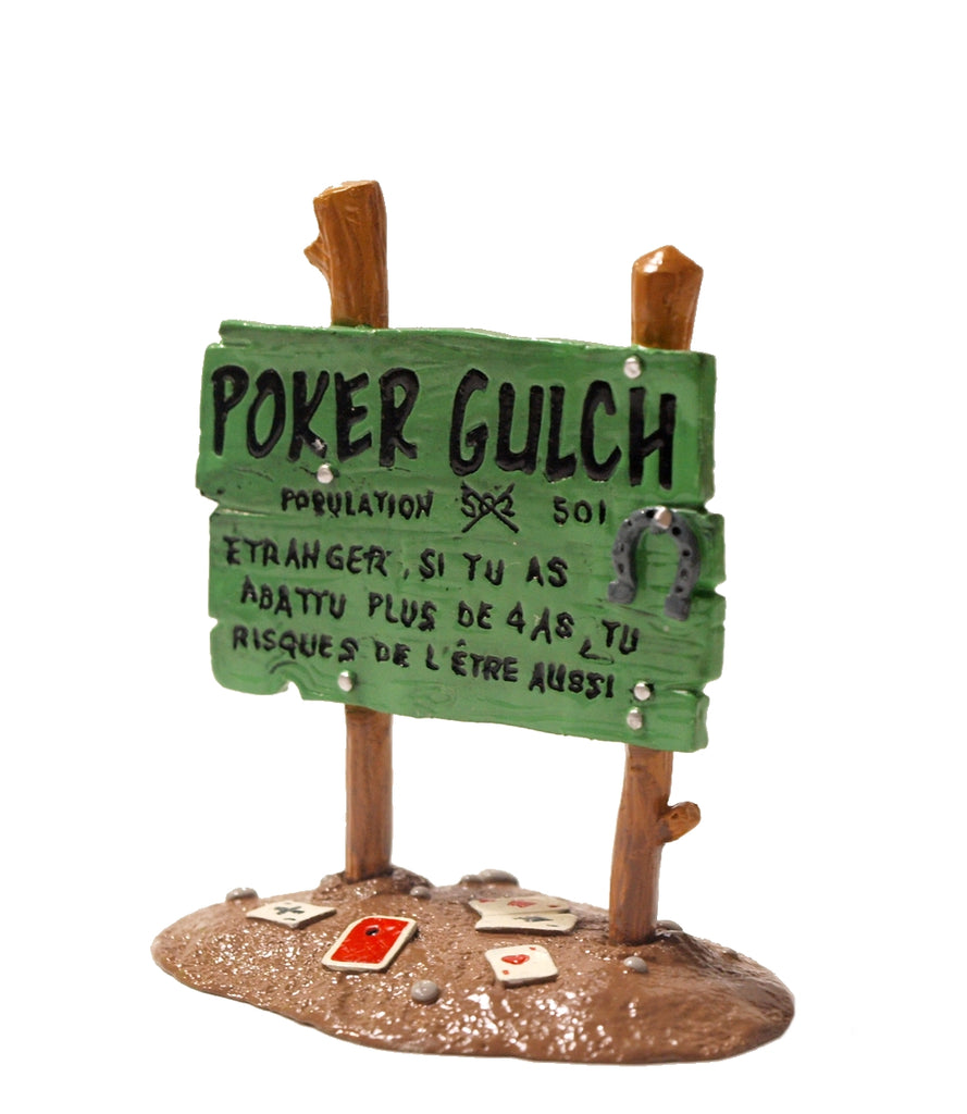 LUCKY LUKE: PANNEAU "POKER GULCH" - figurine métal