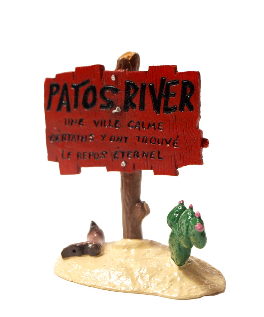 LUCKY LUKE: PANNEAU "PATOS RIVER" - figurine métal