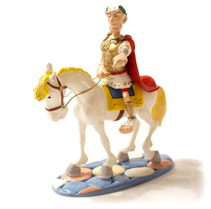 ASTERIX: JULES CESAR A CHEVAL - figurine métal 10 cm