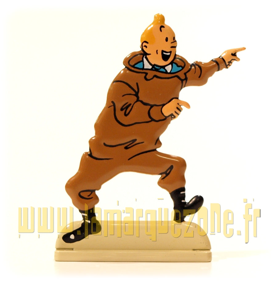 TINTIN: LE TRESOR DE RACKHAM LE ROUGE - figurine 'relief' en métal 5.5 cm