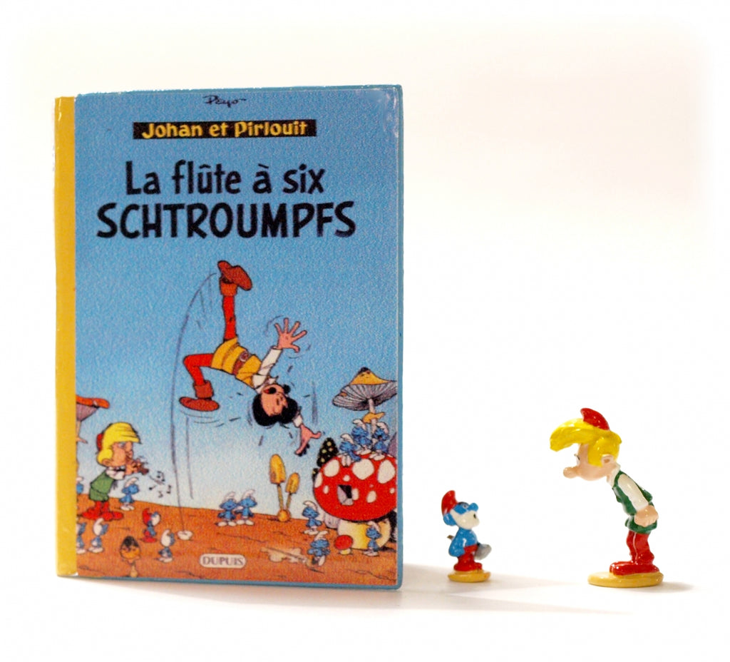 JOHAN & PIRLOUIT: LA FLUTE A SIX SCHTROUMPFS, COLLECTION "ECHAPPEE BULLES" - figurine métal