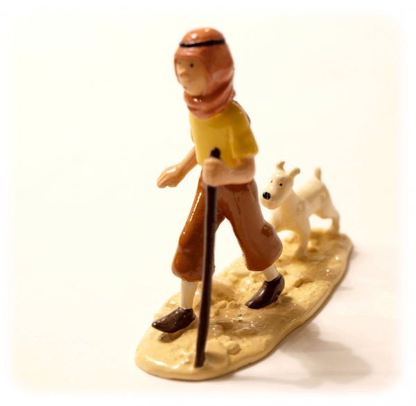 TINTIN - TINTIN & MILOU DANS LE DESERT - figurine métal 6 cm (pixi 4544 occasion)