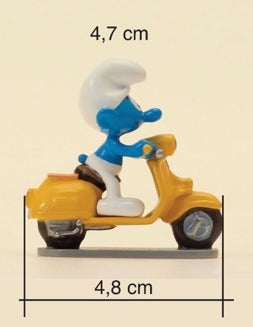 Figurine Pixi Les Schtroumpfs, le code de la route : le Schtroumpf à scooter jaune 6482