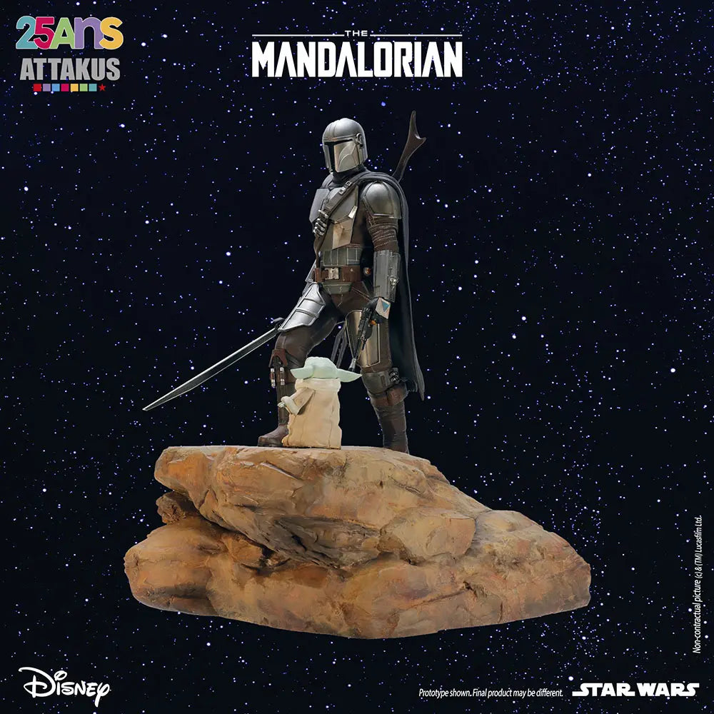 Statuette de collection Attakus Star Wars The Mandalorian & Grogu, diorama collector Classic Collection 1:5 2024 (sw108)