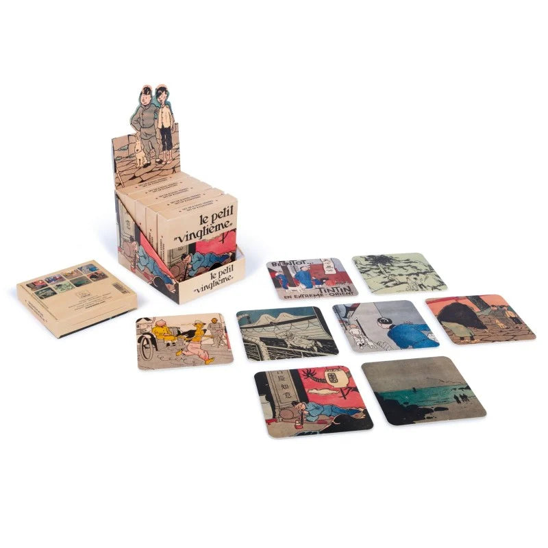 coffret de 8 sous-verres TINTIN "Le Petit Vingtième", Tintinimaginatio 2025 (04359)