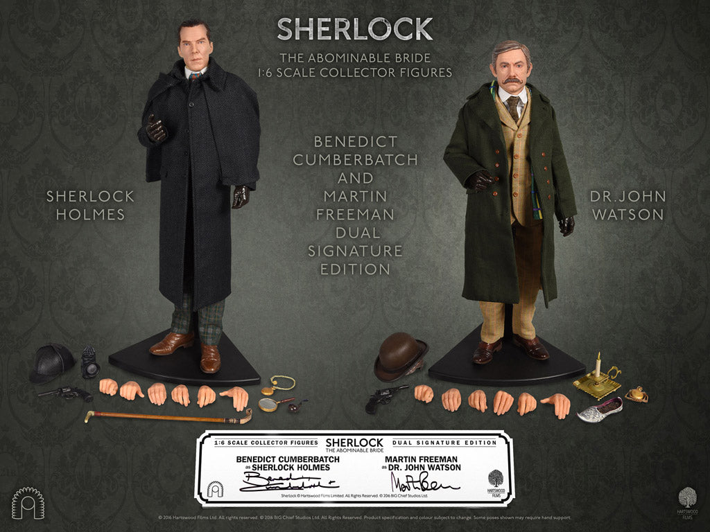 SHERLOCK: SHERLOCK HOLMES & Dr JOHN WATSON "THE ABOMINABLE BRIDE" - coffret de 2 figurines articulées 1/6 30 cm