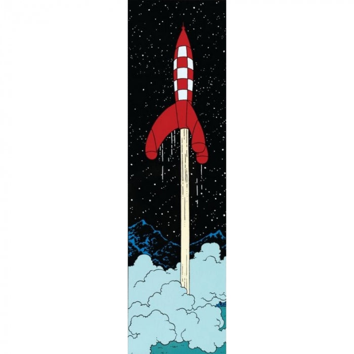 carte postale double Tintin fusée lunaire + enveloppe 10.5 x 29.7 cm (31176)