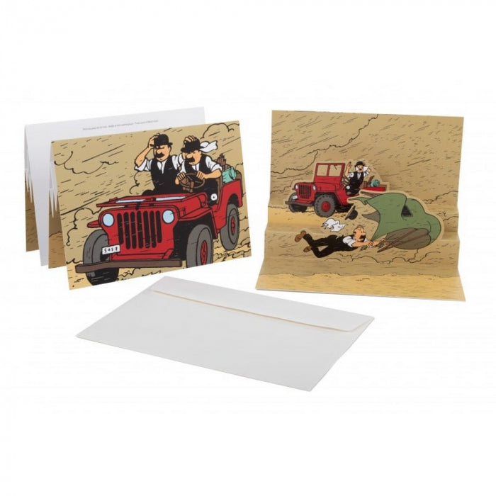 carte postale pop-up Tintin Or Noir + enveloppe 17 x 23 cm (51012)