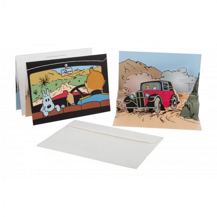 carte postale pop-up Tintin l'oreille cassée + enveloppe 17 x 23 cm (51014)