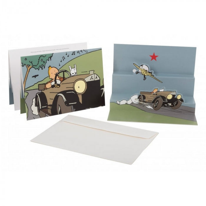 carte postale pop-up Tintin Soviets + enveloppe 17 x 23 cm (51011)
