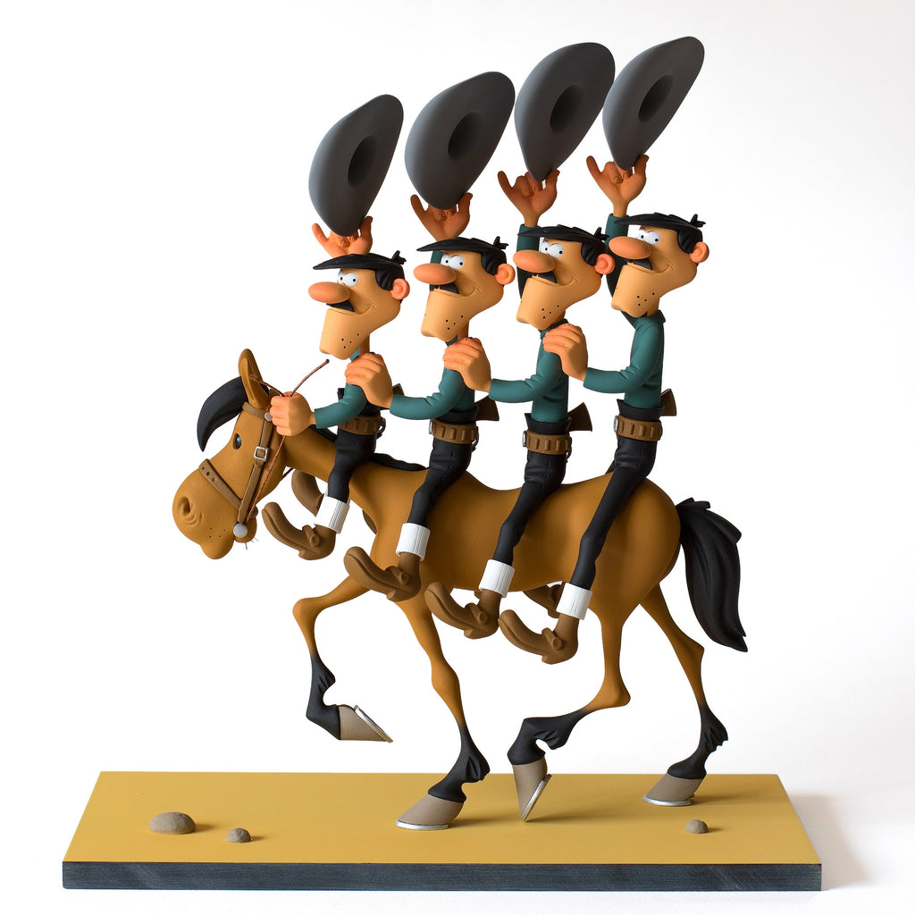 Figurine de collection Lucky Luke: Les Dalton à cheval, Fariboles exclusivité La Marque Zone 2017 (lmz015)