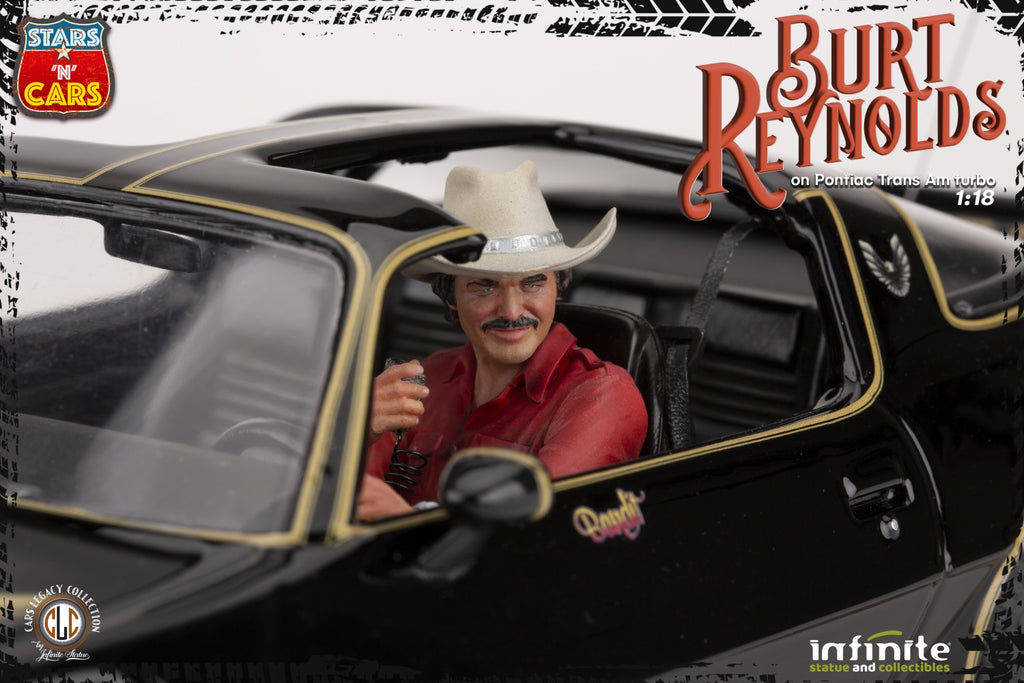 Burt Reynolds on 1980 Pontiac Firebird Trans Am 1:18 "Stars'n'Cars" Infinite Statue 2023