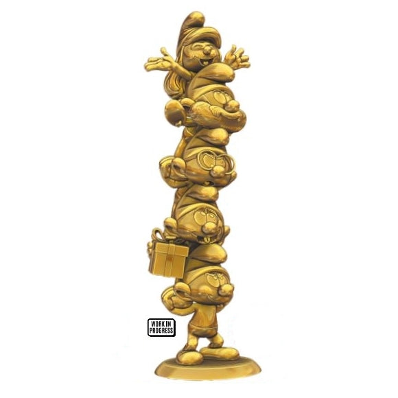 Figurine Colonne des Schtroumpfs Gold Edition Collectoys 2024 (000197)
