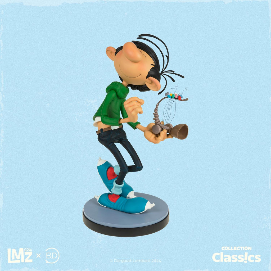 Figurine Gaston Lagaffe et son petit Gaffophone "Des gaffes et des dégats", collection Class!cs LMZ Collectibles