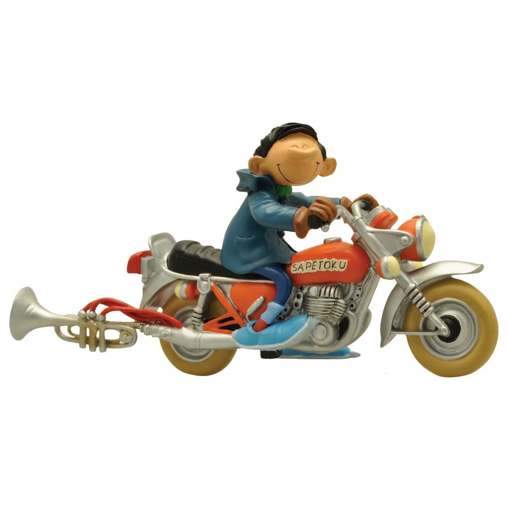 (exemplaire avec défauts) GASTON: LA MOTO SAPETOKU - statuette résine 22 cm