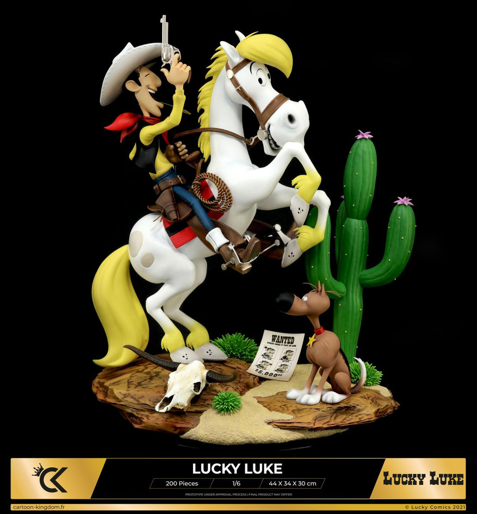 Figurine Lucky Luke, Jolly Jumper et Rantanplan 1/6 Cartoon Kingdom 2024