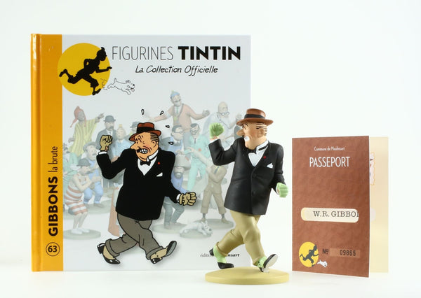 Figurine Tintin: Gibbons, la brute (version kiosque #63) - statuette en résine 12 cm + livret