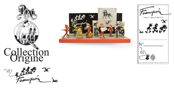 FRANQUIN, COLLECTION ORIGINE: GASTON ET SON CHAT - figurine métal 6 cm