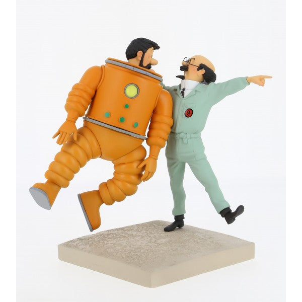 (aucune livraison possible) Figurine Tintin: Haddock et Tournesol, collection Lune Moulinsart 2019 (44024)