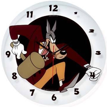 TEX AVERY: THE WOLF - horloge en verre 30 cm
