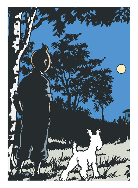 TINTIN: "LUNE" - cahier A4 agraphé ligné