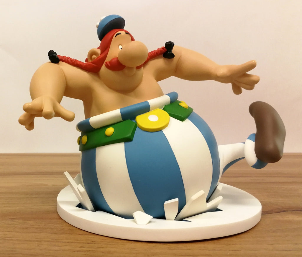 ASTERIX: OBELIX BRISE LA GLACE - statuette résine 15 cm