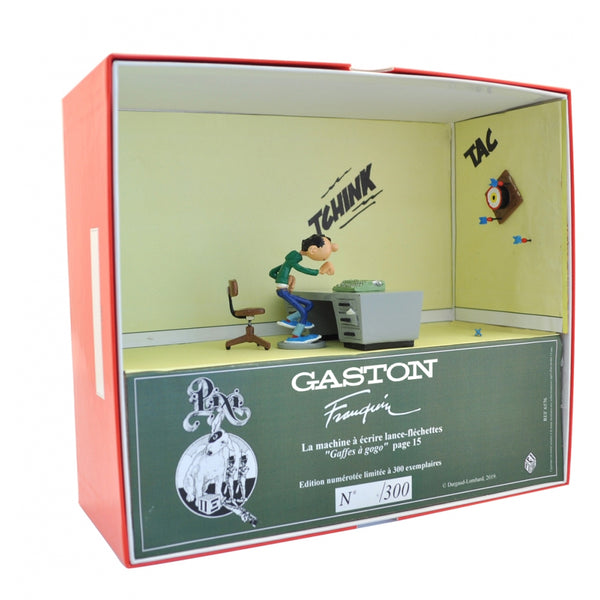 GASTON: LA MACHINE A ECRIRE LANCE-FLECHETTES (Collection Gaston Inventions II) - figurine métal 6 cm (pixi 6588)