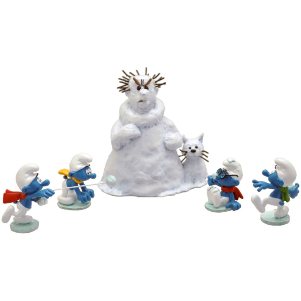 LES SCHTROUMPFS: LES SCHTROUMPFS ET LA BATAILLE DE BOULES DE NEIGE (Exclusivité ATOMAX) - Figurine en métal