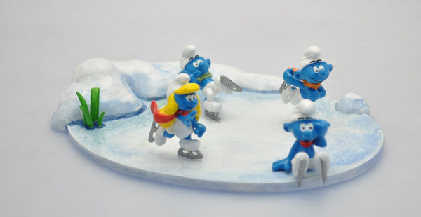 LES SCHTROUMPFS: LES SCHTROUMPFS PATINEURS (Exclusivité ATOMAX) - Figurine en métal