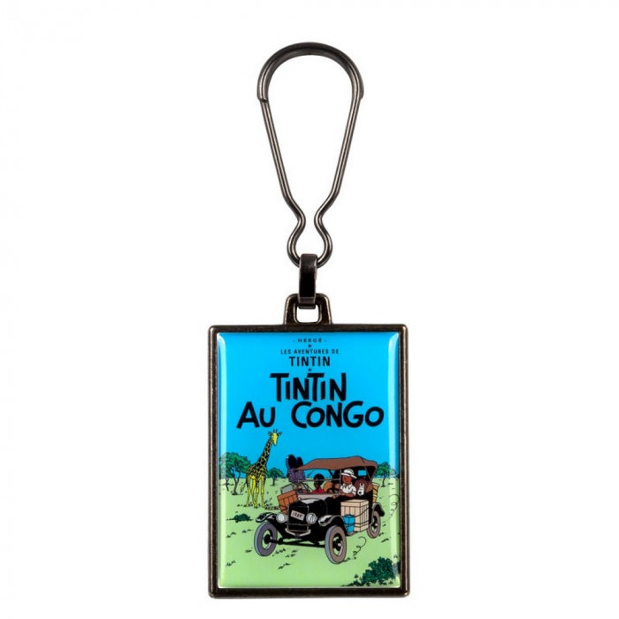 Porte-clés métal Tintin couvertures "Tintin au Congo" Moulinsart 2022 (42519)