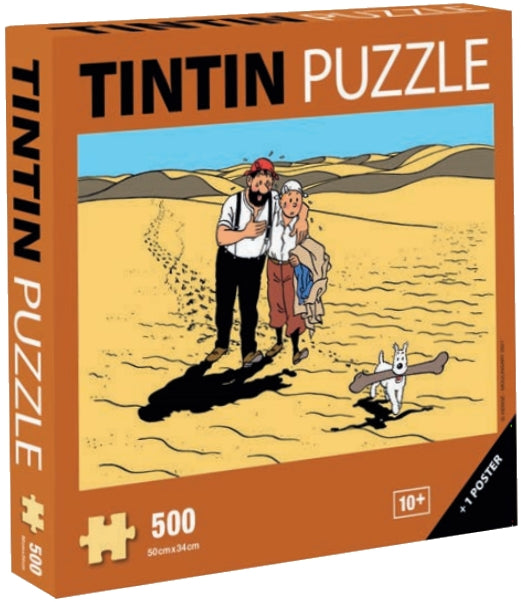 Puzzle Tintin Le pays de la soif 500 pièces 50 x 34 cm + poster
