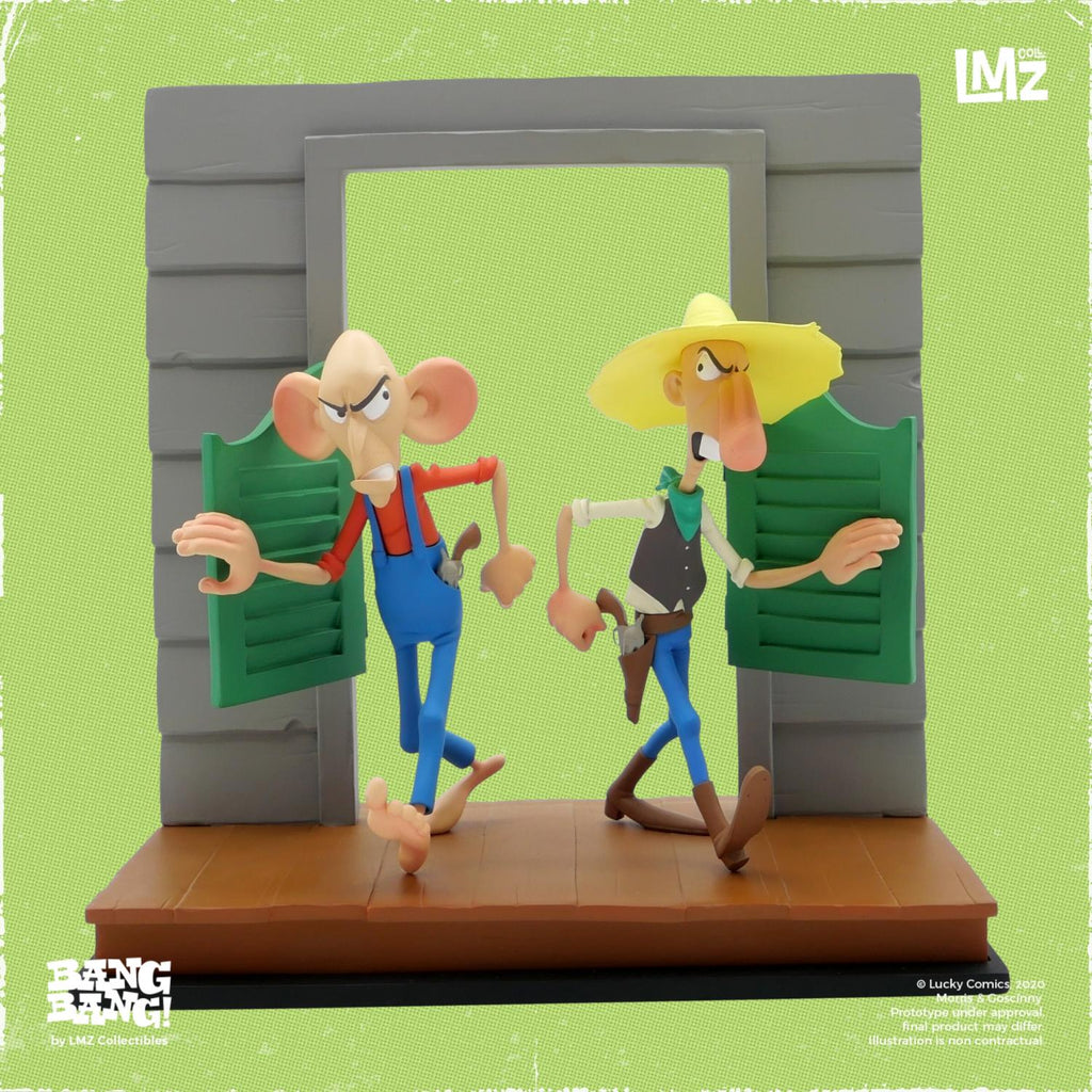 Figurine de collection Lucky Luke, O'Timmins & O'Hara "Les rivaux de Painful Gulch", collection Bang Bang! 02 LMZ Collectibles