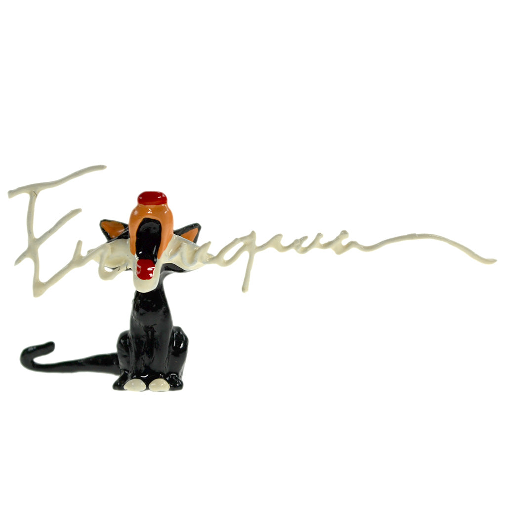 LES SIGNATURES DE FRANQUIN: CHAT QUI MIAULE - figurine métal