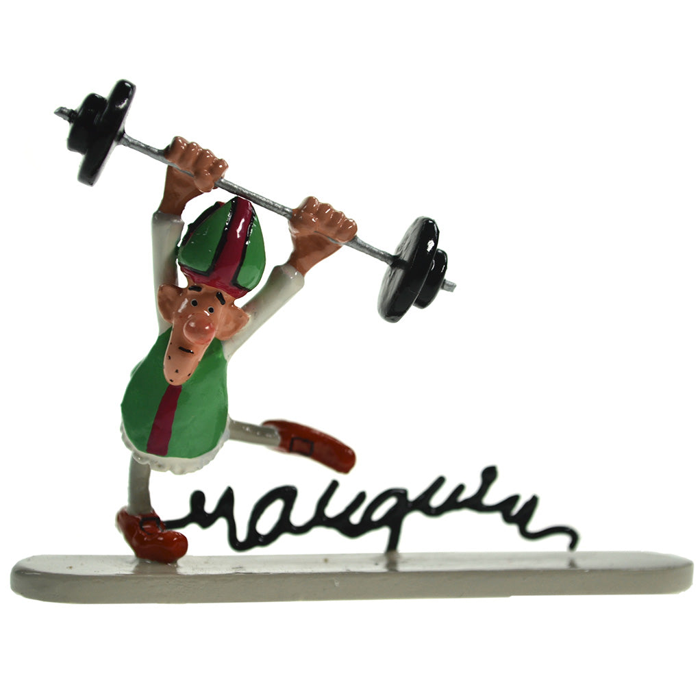 LES SIGNATURES DE FRANQUIN: MITRE RAILLEUSE HALTEROPHILE - figurine métal