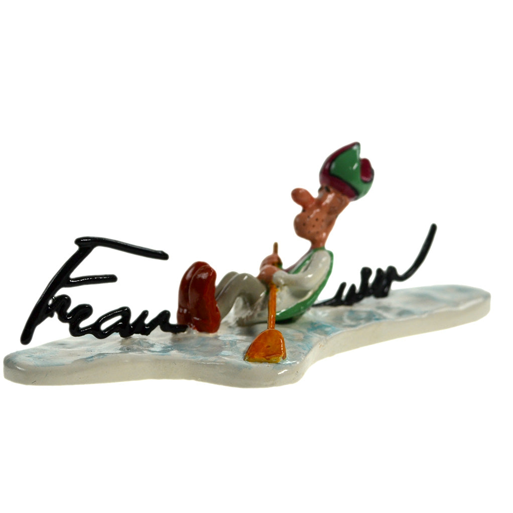 LES SIGNATURES DE FRANQUIN: MITRE RAILLEUSE QUI RAME - figurine métal