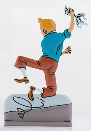 TINTIN: LE TEMPLE DU SOLEIL - figurine 'relief' en métal 5.5 cm