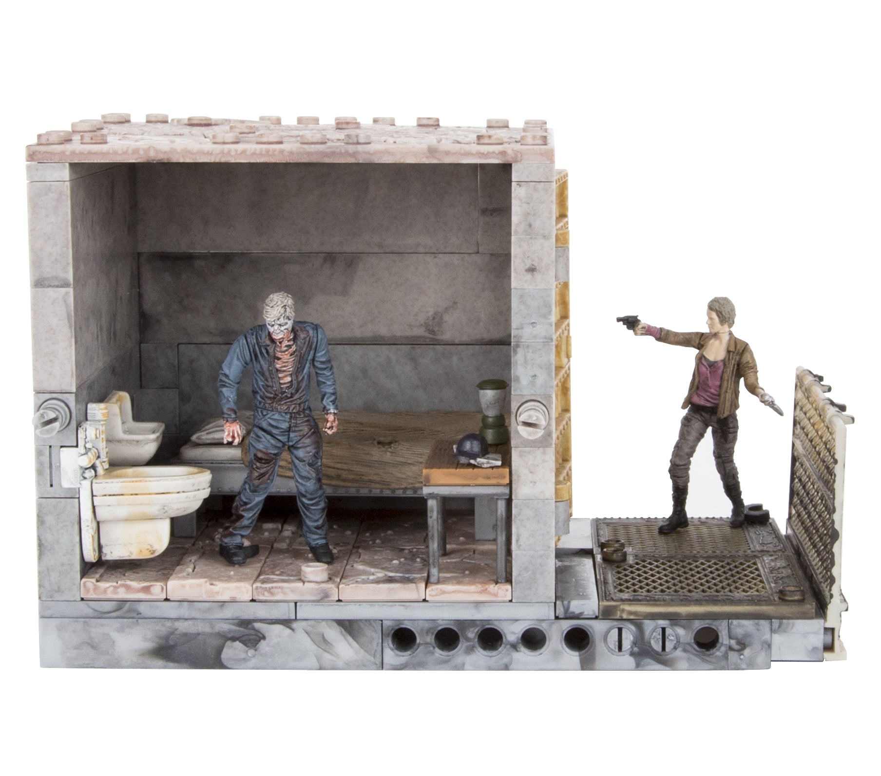 THE WALKING DEAD TV UPPER PRISON CELL PRISON JUMPSUIT WALKER jeu de construction 1 figurine